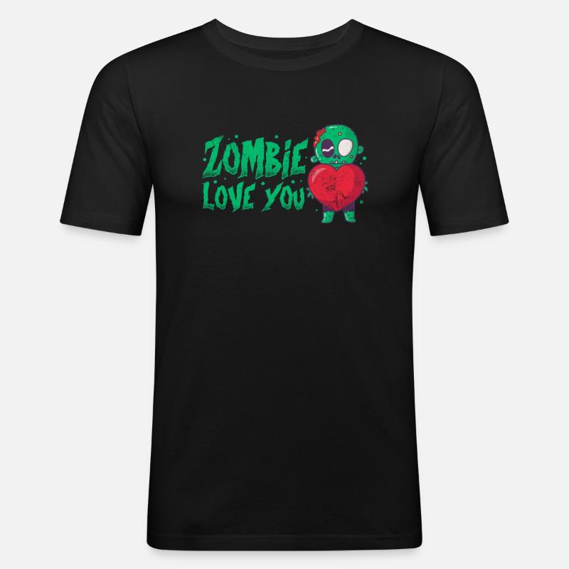 Zombie - Männer Slim Fit T-Shirt - Schwarz