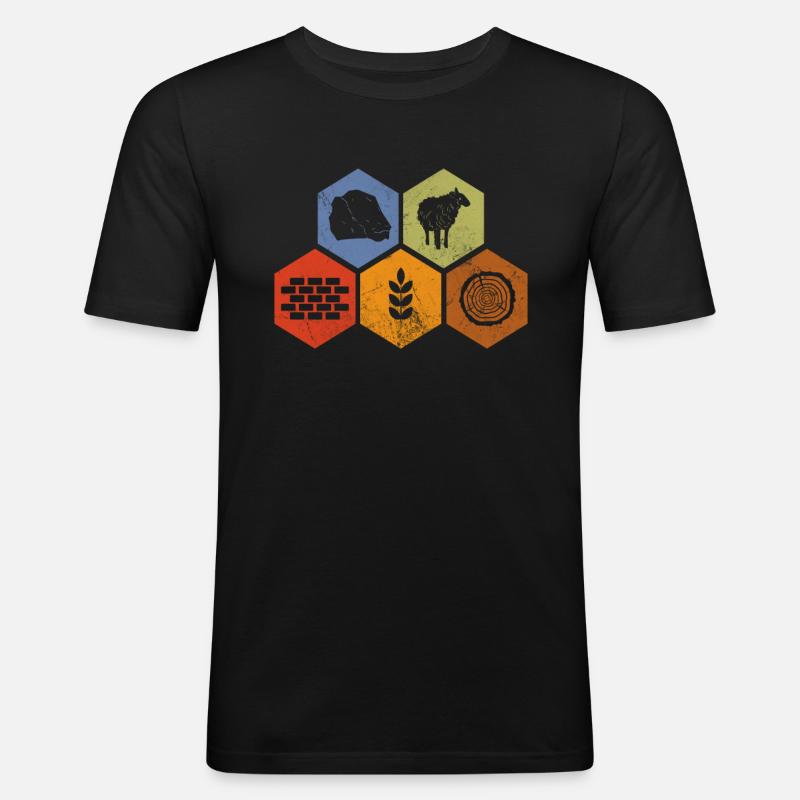 Brettspiel - Männer Slim Fit T-Shirt - Schwarz
