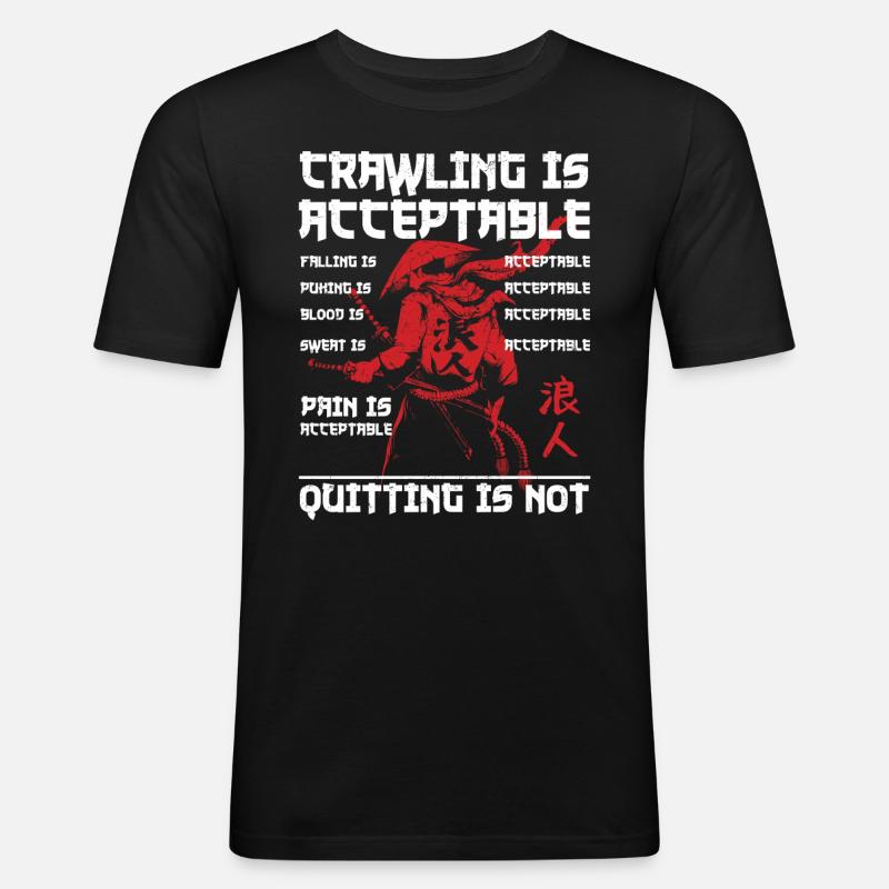Samurai - Männer Slim Fit T-Shirt - Schwarz