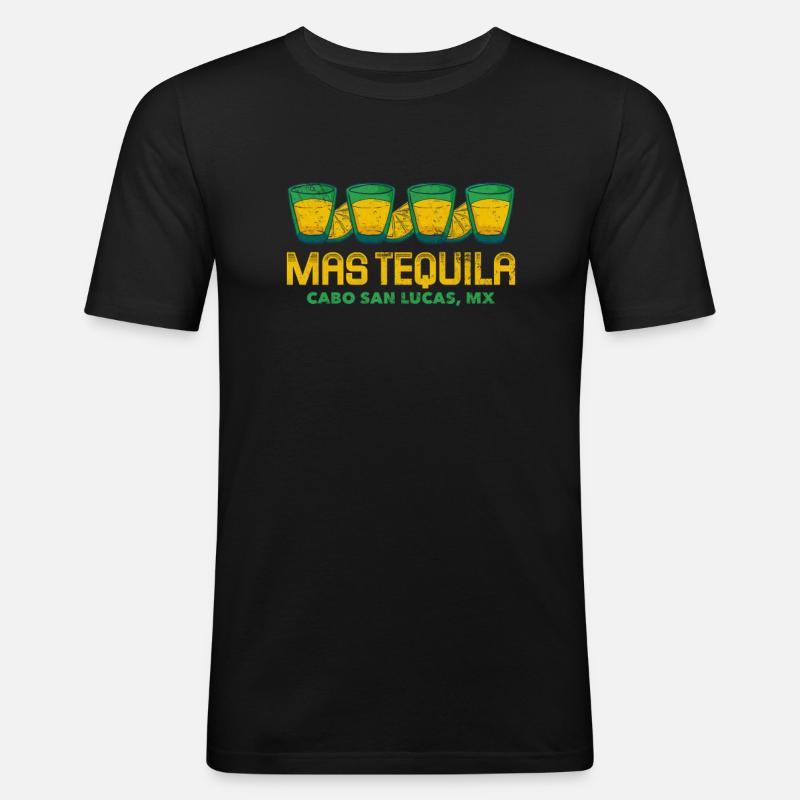 Tequila - Männer Slim Fit T-Shirt - Schwarz