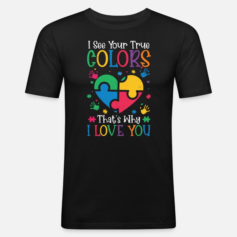 Autismus - Männer Slim Fit T-Shirt - Schwarz