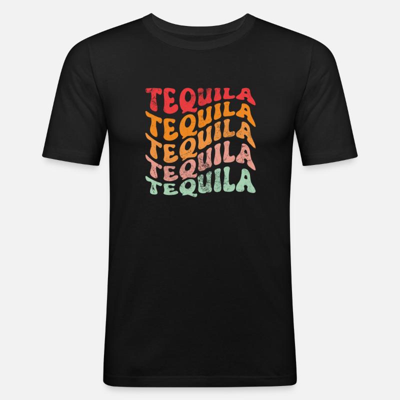 Tequila - Männer Slim Fit T-Shirt - Schwarz