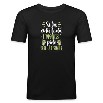 Tequila Sunrise Booze Party Mexique Cadeau - T-shirt près du corps Homme - noir - Devant - Nik (191cm)