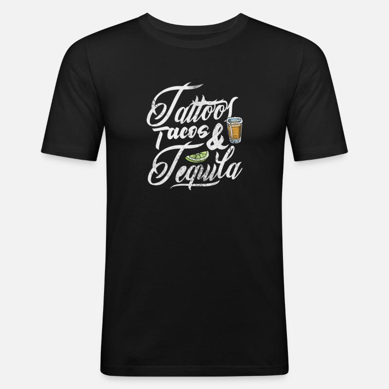 Tequila - Männer Slim Fit T-Shirt - Schwarz