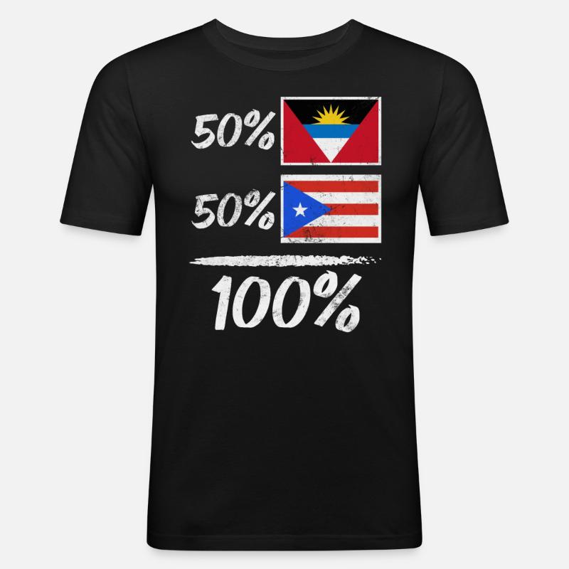 Antigua - Männer Slim Fit T-Shirt - Schwarz