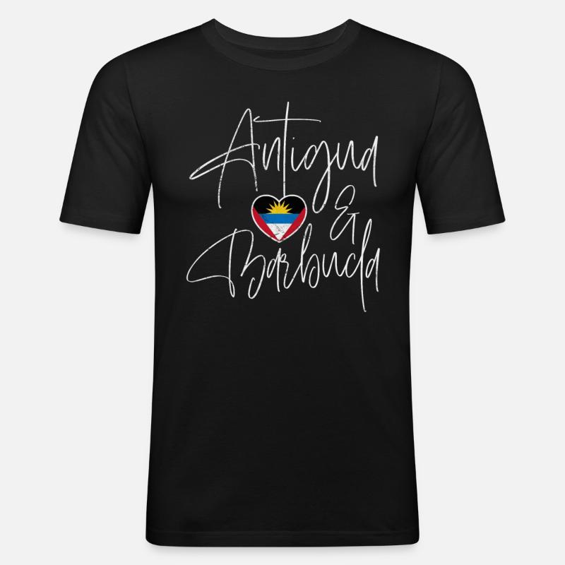Antigua - Männer Slim Fit T-Shirt - Schwarz
