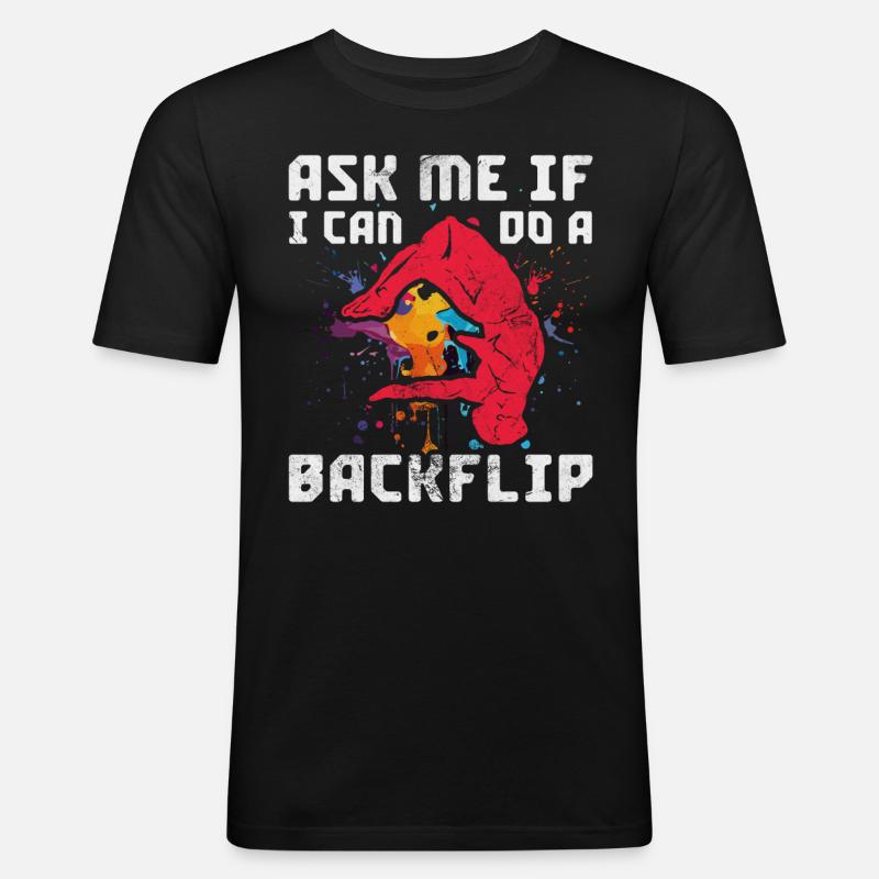Backflip - Männer Slim Fit T-Shirt - Schwarz