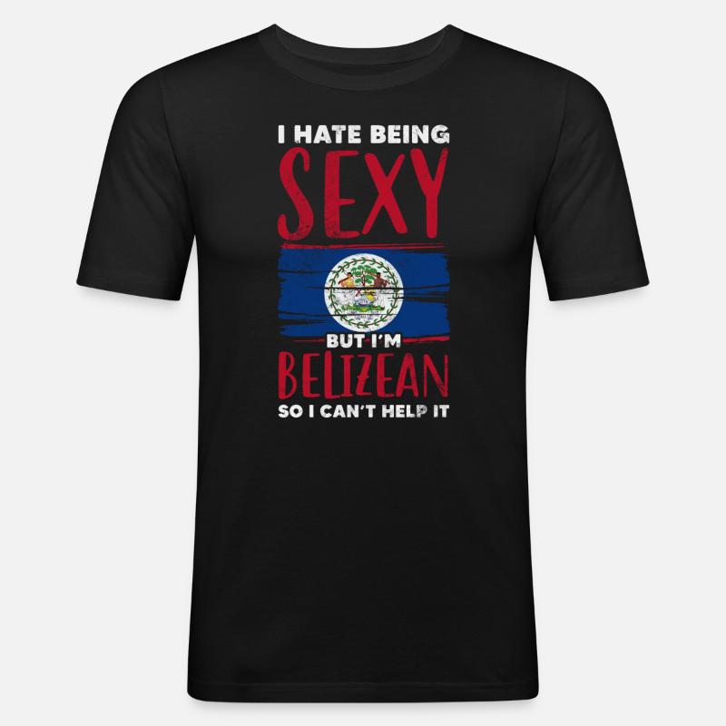 Belize - Männer Slim Fit T-Shirt - Schwarz
