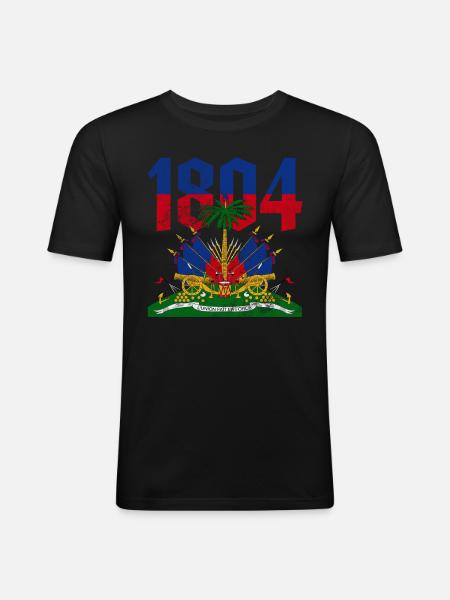 Haiti - Men's Slim Fit T-Shirt - black