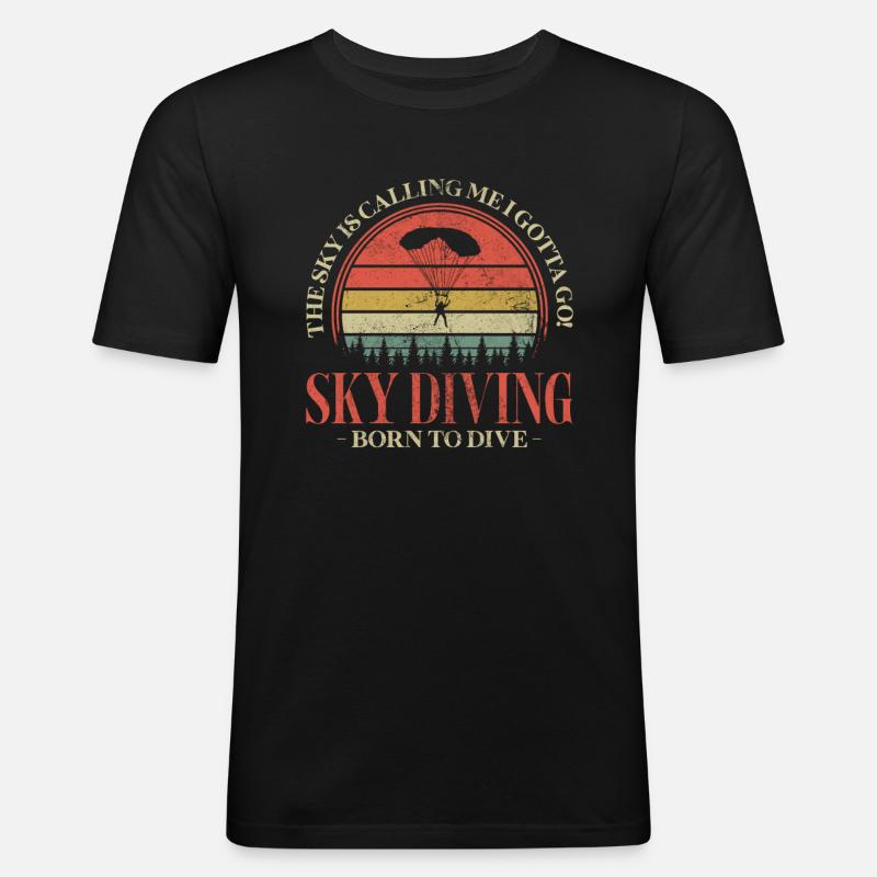 Skydive - Männer Slim Fit T-Shirt - Schwarz