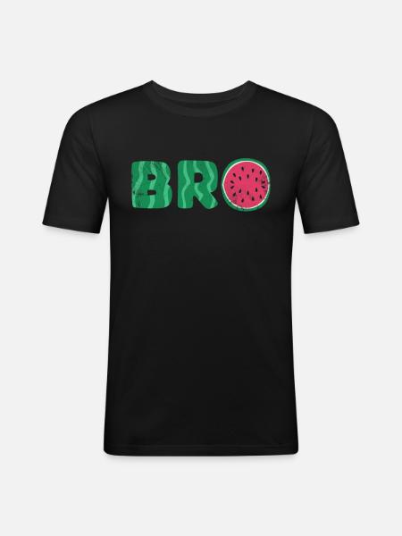 Frère pastèque - T-shirt près du corps Homme - noir