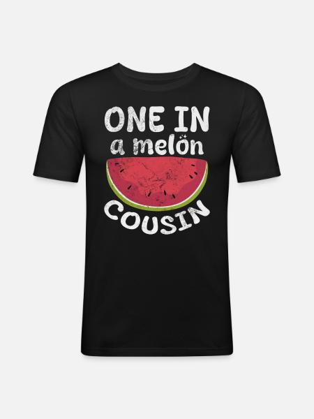 Cousin pastèque - T-shirt près du corps Homme - noir