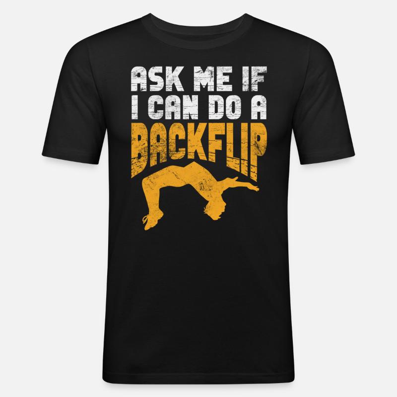 Backflip - Männer Slim Fit T-Shirt - Schwarz