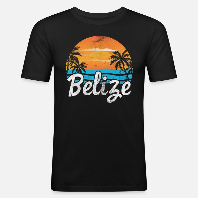 Belize - Männer Slim Fit T-Shirt - Schwarz