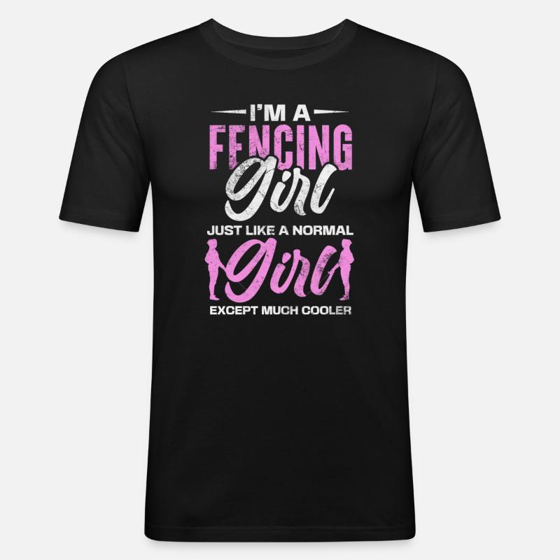 Fechten - Männer Slim Fit T-Shirt - Schwarz