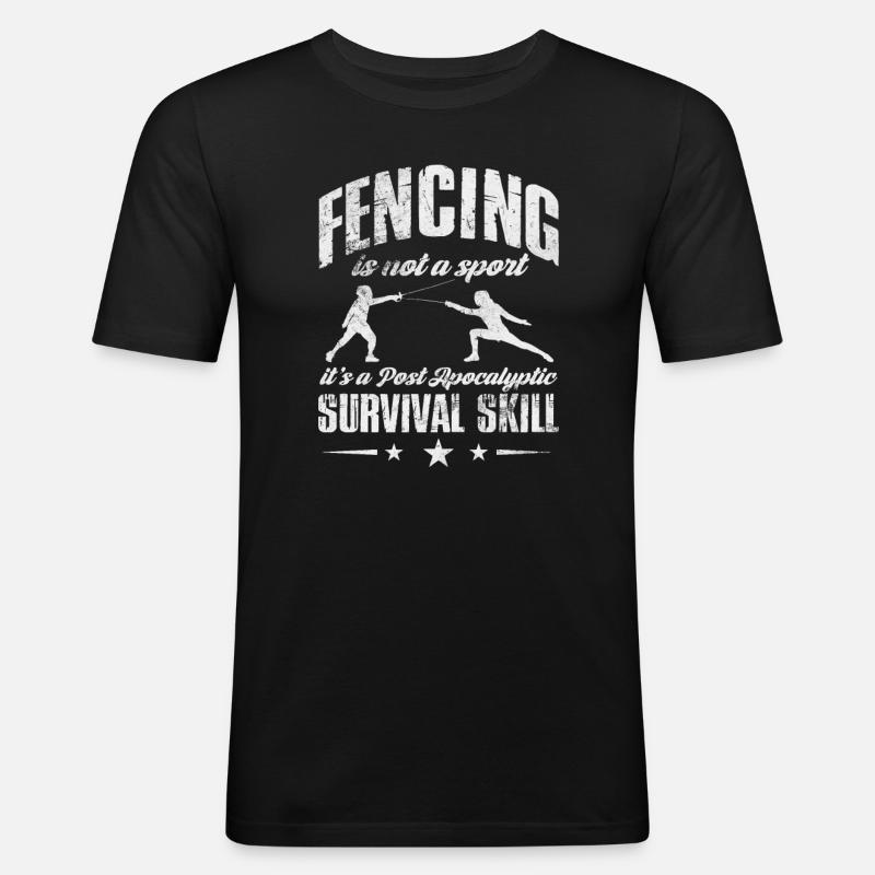 Fechten - Männer Slim Fit T-Shirt - Schwarz