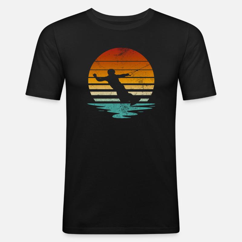 Wakeboard - Männer Slim Fit T-Shirt - Schwarz