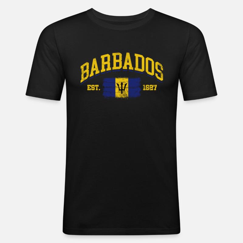 Barbados - Männer Slim Fit T-Shirt - Schwarz