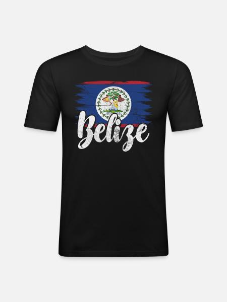 Belize - Männer Slim Fit T-Shirt - Schwarz