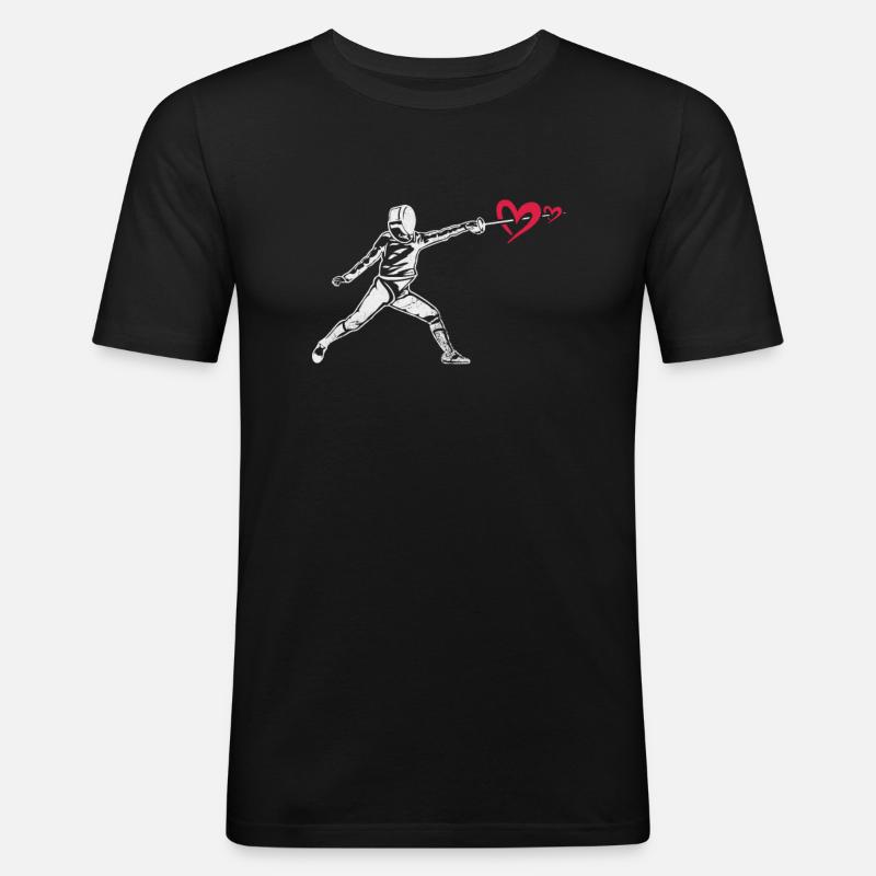 Fechten - Männer Slim Fit T-Shirt - Schwarz