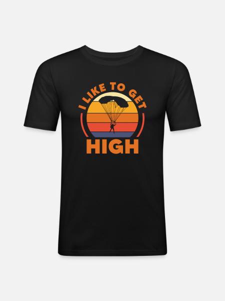 Skydive Skydiver Skydiving Parachute Gift - Men's Slim Fit T-Shirt - black