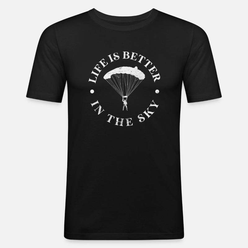 Skydive - Männer Slim Fit T-Shirt - Schwarz