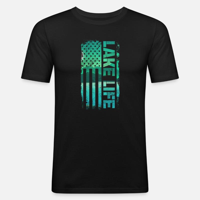 Wakeboard - Männer Slim Fit T-Shirt - Schwarz