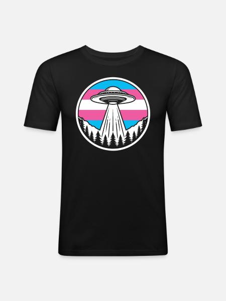 Alien UFO Alien Galaxy Geschnek - Men's Slim Fit T-Shirt - black
