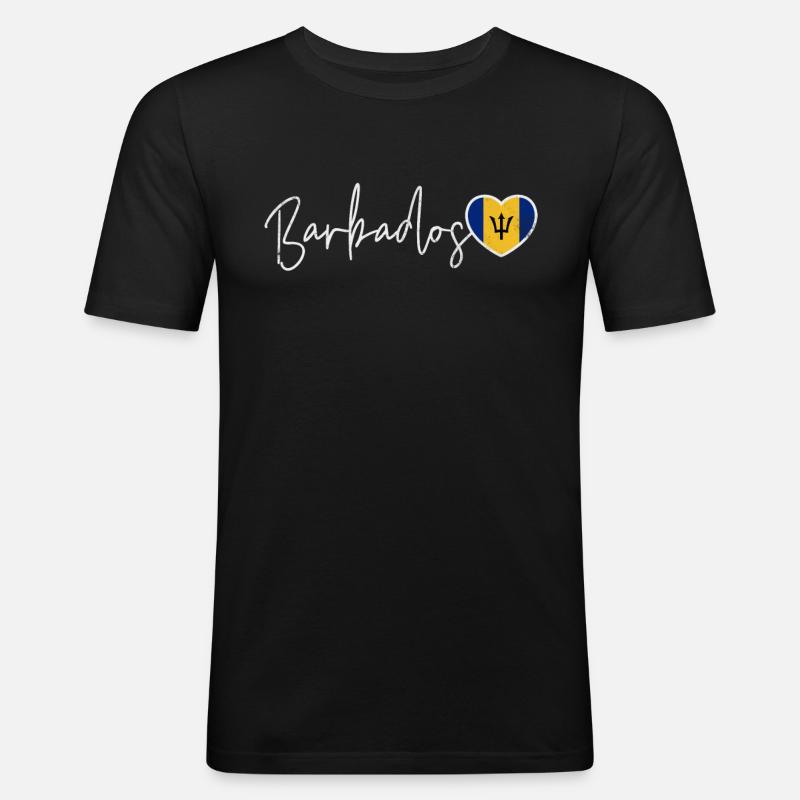 Barbados - Männer Slim Fit T-Shirt - Schwarz