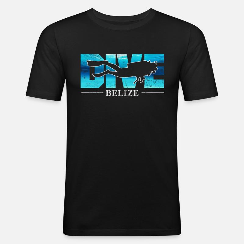 Belize - Männer Slim Fit T-Shirt - Schwarz