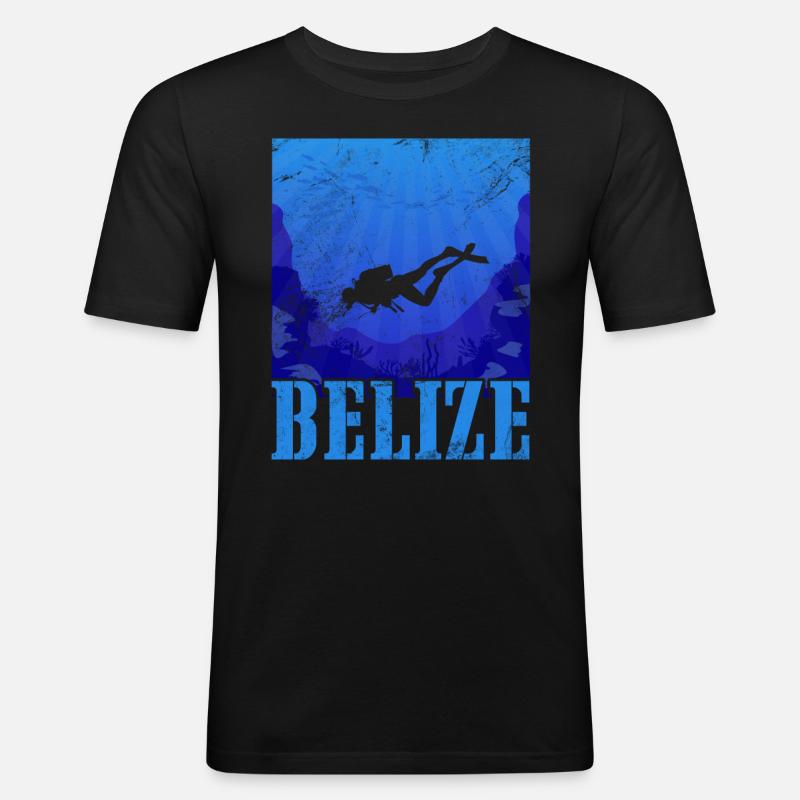 Belize - Männer Slim Fit T-Shirt - Schwarz
