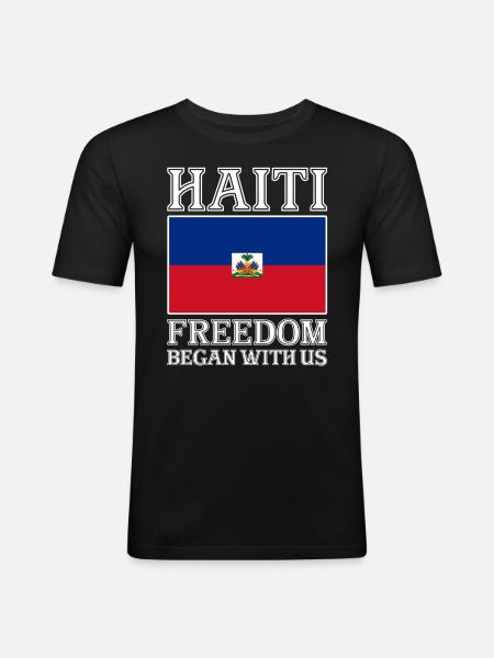 Haiti Haitian Caribbean Holidays - Men's Slim Fit T-Shirt - black