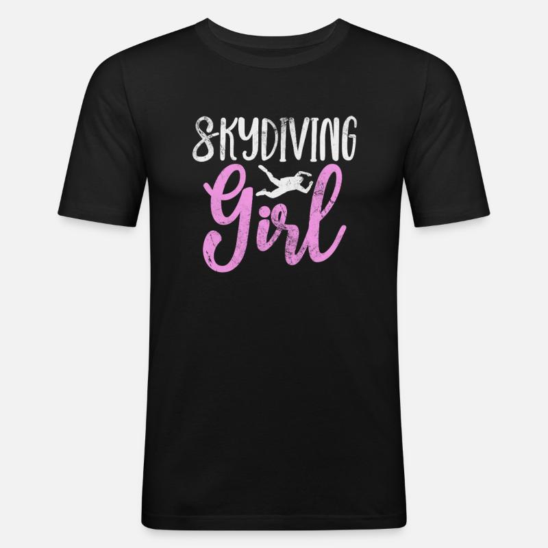 Skydive - Männer Slim Fit T-Shirt - Schwarz