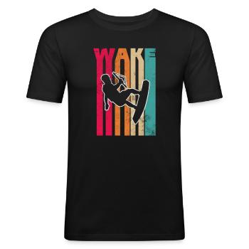 Wakeboard - T-shirt près du corps Homme - noir - Devant - Nik (191cm)