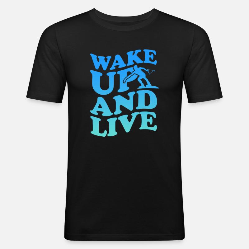 Wakeboard Wakeboarder Wakeboarding Geschenk - Männer Slim Fit T-Shirt - Schwarz