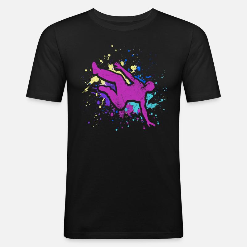 Backflip - Männer Slim Fit T-Shirt - Schwarz