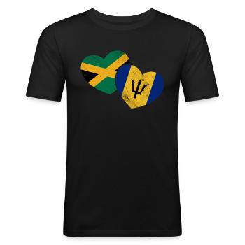 Barbados - Men's Slim Fit T-Shirt - black - Front - Nik (191cm)