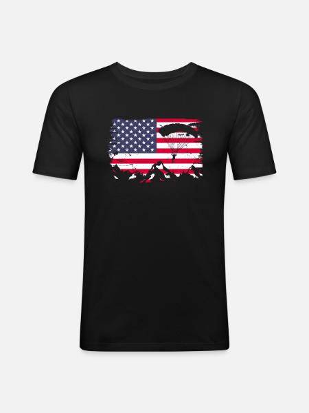 Skydive Skydiver Skydiving Parachute Gift - Men's Slim Fit T-Shirt - black