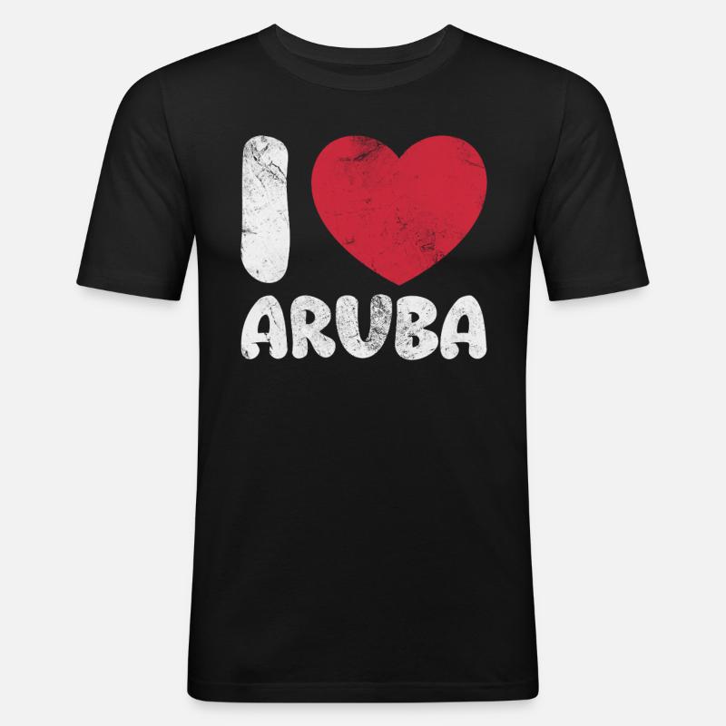 Aruba - Männer Slim Fit T-Shirt - Schwarz