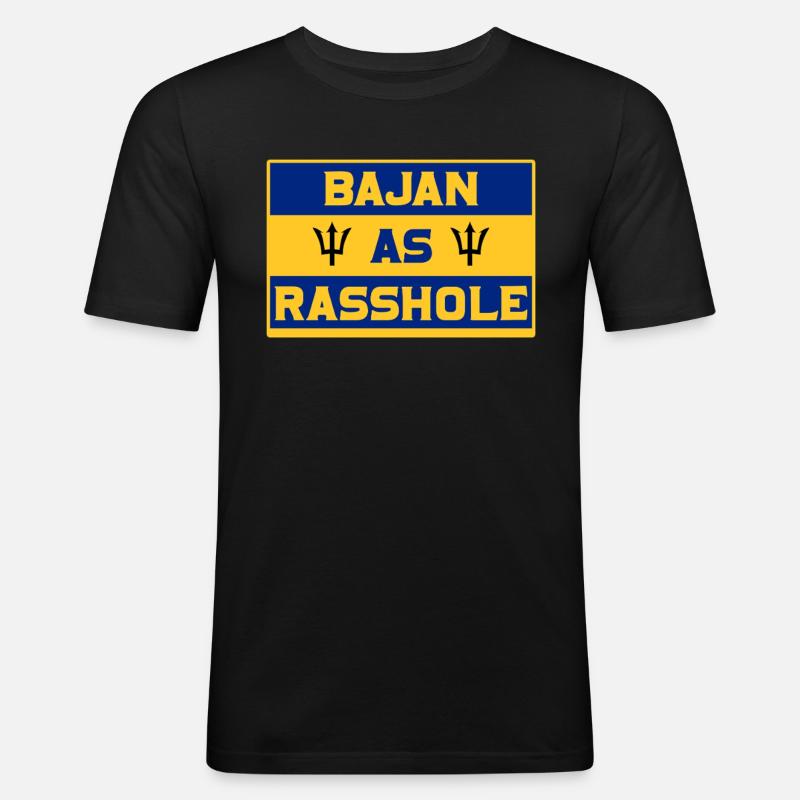 Barbados Karibik Bajan Urlaub Geschenk - Männer Slim Fit T-Shirt - Schwarz