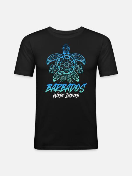Barbados Caribbean Bajan Holiday Gift - Men's Slim Fit T-Shirt - black