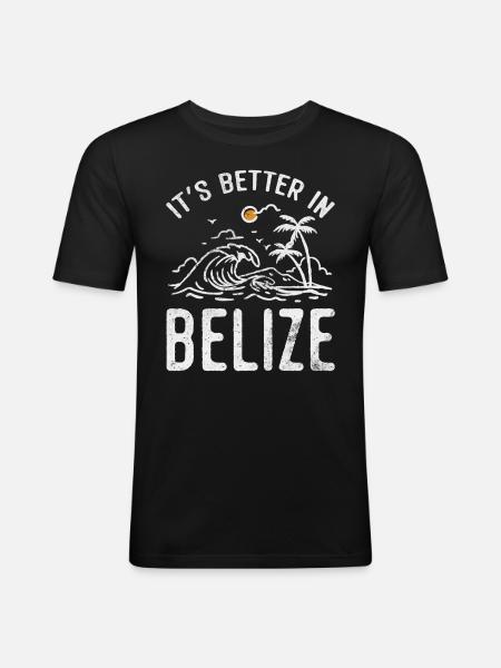 Belize - T-shirt près du corps Homme - noir