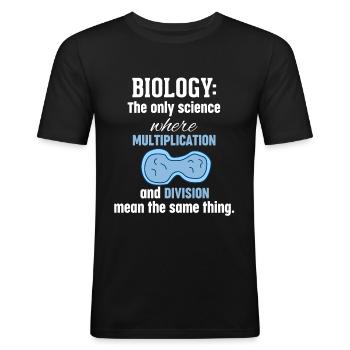 Biologist biology teacher pupil student gift - Men's Slim Fit T-Shirt - black - Front - Nik (191cm)