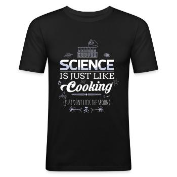 Nerd Science Geek - Männer Slim Fit T-Shirt - Schwarz - Vorne - Nik (191cm)