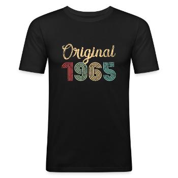 Original 1965 Geburtstag Geschenk 57 Jahre Retro - Männer Slim Fit T-Shirt - Schwarz - Vorne - Nik (191cm)