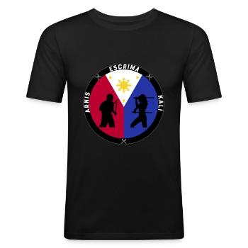 Escrima Arnis Kali - Männer Slim Fit T-Shirt - Schwarz - Vorne - Nik (191cm)