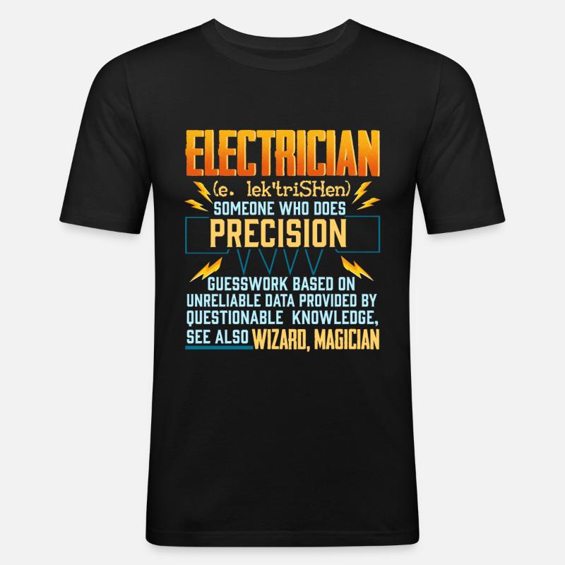 Elektroniktechnik Elektrotechniker Lineman - Männer Slim Fit T-Shirt - Schwarz