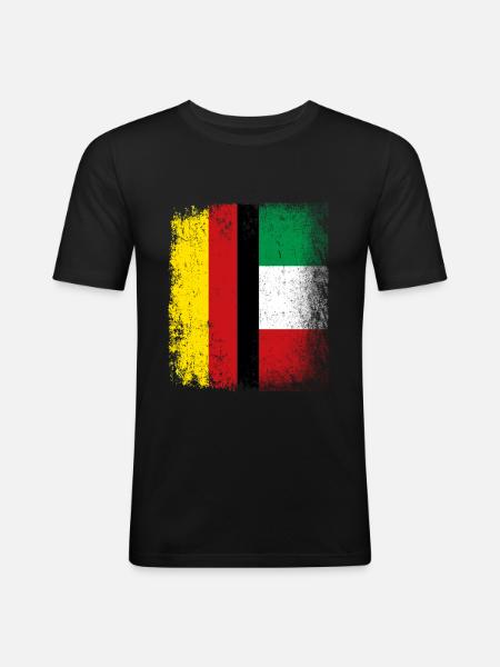 Italy Germany gift idea - Men's Slim Fit T-Shirt - black