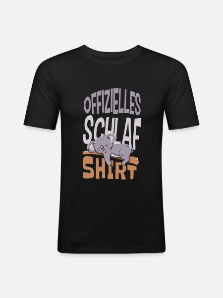 Offizielles Schlaf Shirt - Männer Slim Fit T-Shirt - Schwarz