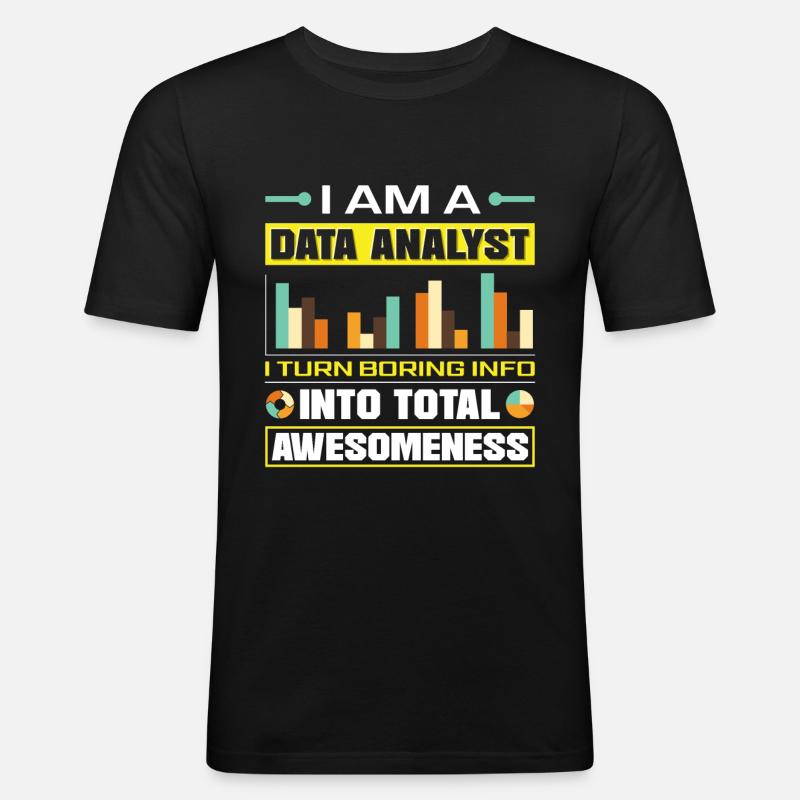 Data Analysis Data Technology Lustiger - Men's Slim Fit T-Shirt - black